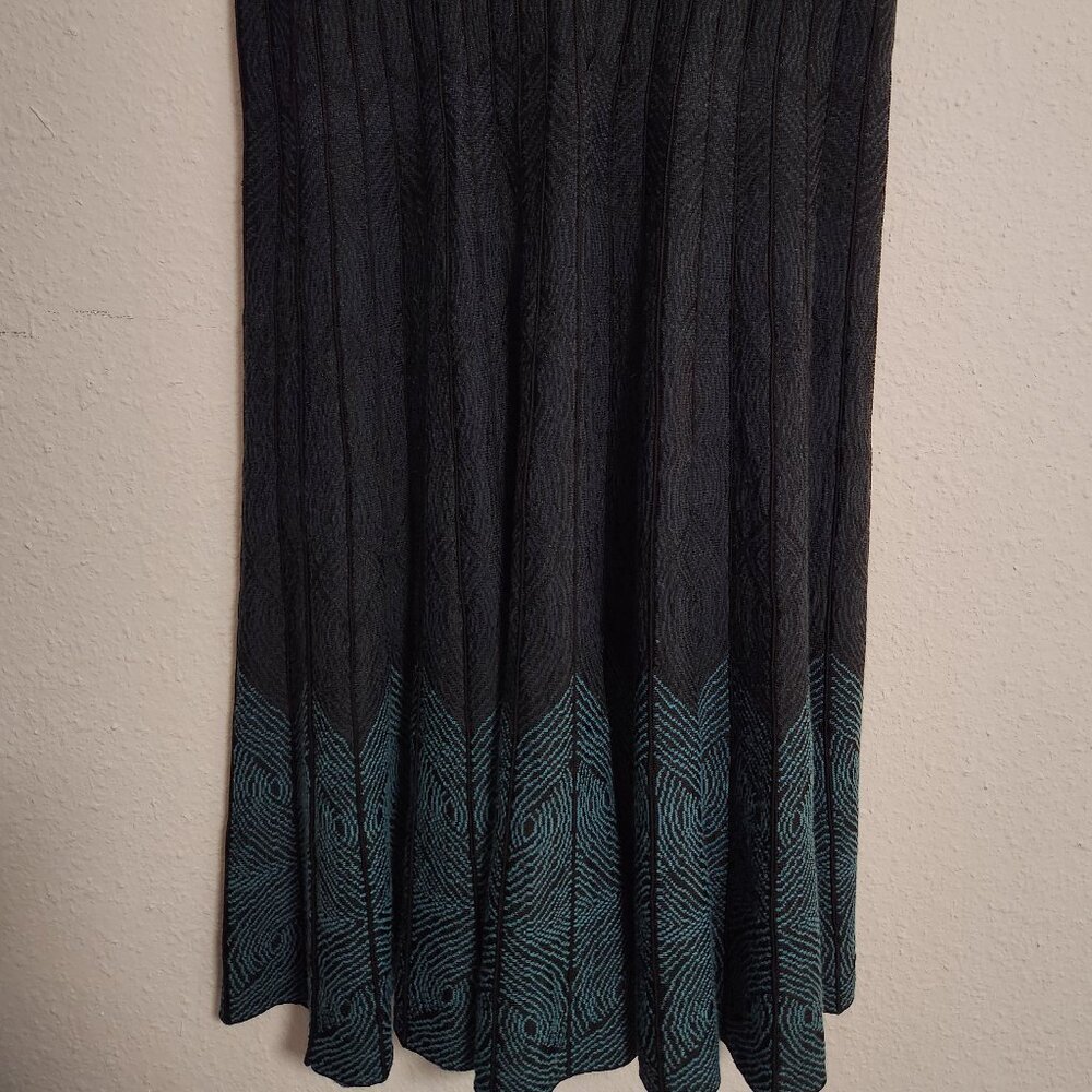 RARE Missoni | Black Blue Lurex Knit Skirt Small